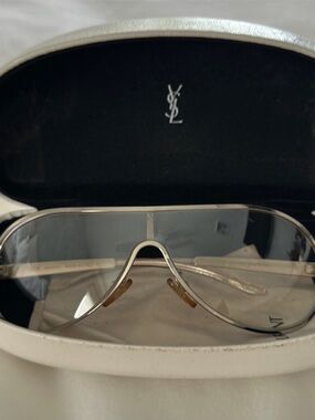 YSL vintage silver sunglasses
